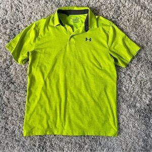 Under‎ Armour Mens Playoff Polo Shirt Lime Green Heather Golf Short Sleeve MD